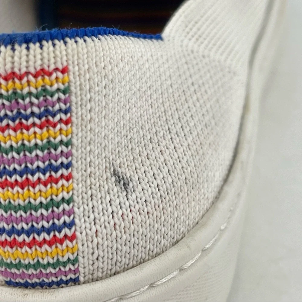 Rothy’s Girl’s Limited Edition Rainbow Pride Knit Slip-On Flats Sneaker-Size 2 Y